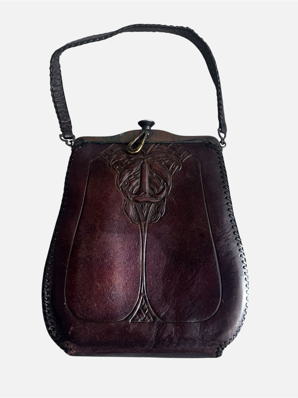 Antique Art Nouveau Leather Handbag 1920’s
